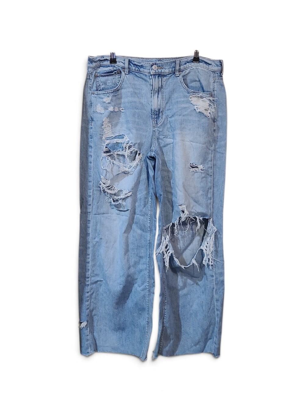 Women's AE Baggy Skater Jeans 90's Y2K Style Distressed 100% Cotton 12 *SHORT*